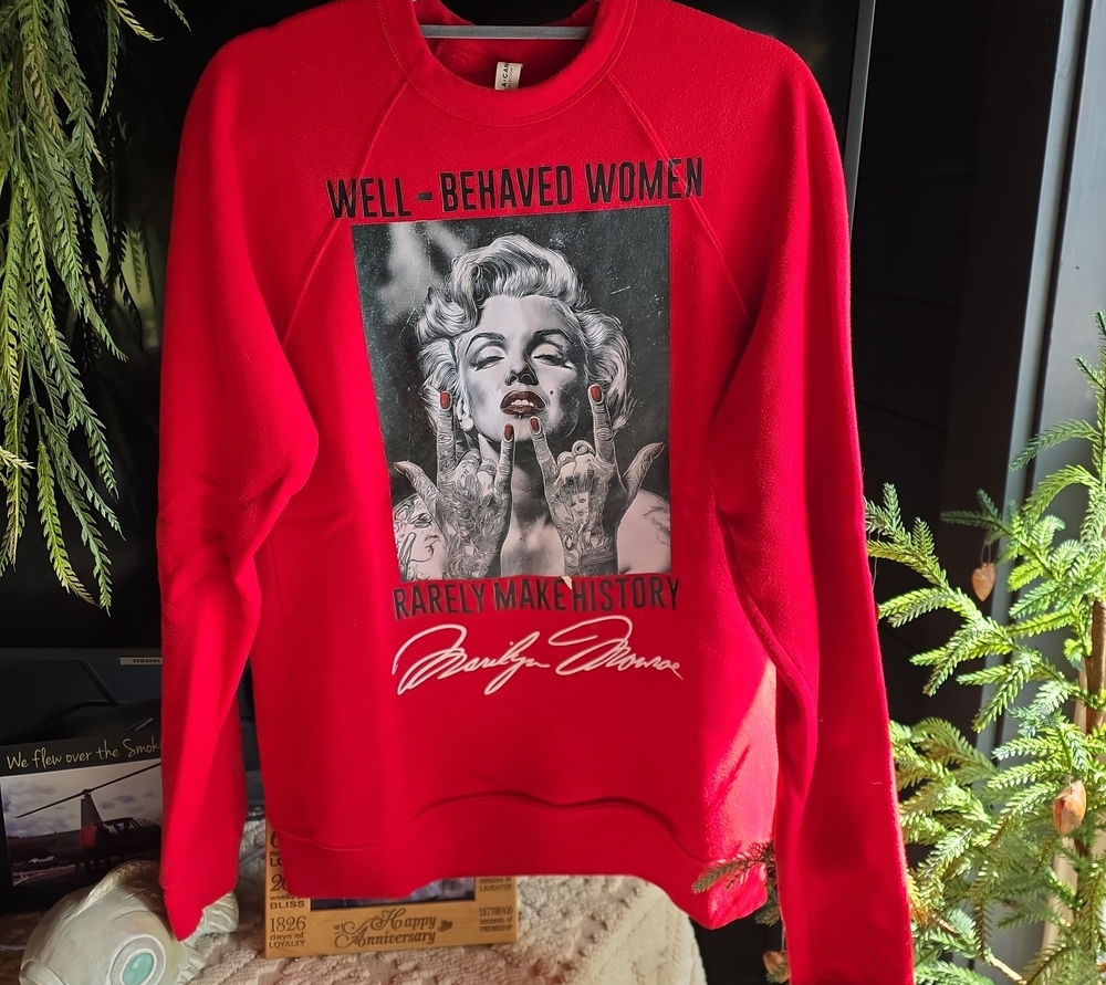 Bella Canvas Red Custom Marilyn Monroe Graphic Sweatshirt